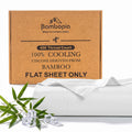 Bambopia 400TC 100% Viscose Derived from Bamboo Flat Sheet Only - Organic Breathable & Cooling Bed Sheet for Hot Sleepers, Luxury Silky King Top Flat Sheet Only, White
