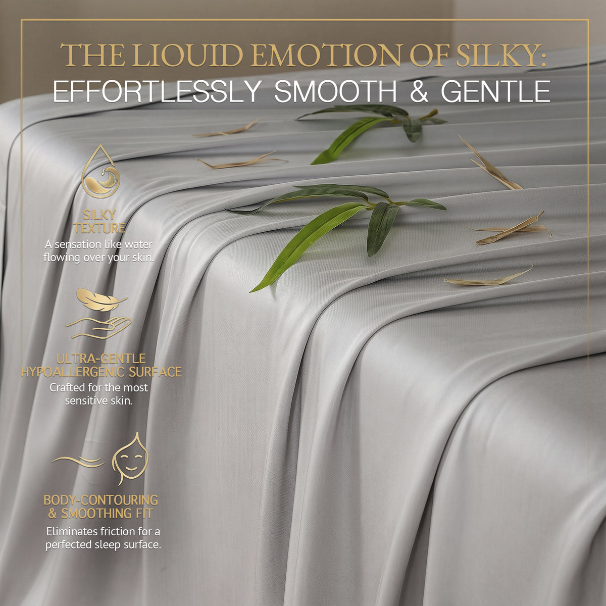 Bambopia 400TC 100% Viscose Derived from Bamboo Flat Sheet Only - Organic Breathable & Cooling Bed Sheet for Hot Sleepers, Luxury Silky King Top Flat Sheet Only, Light Gray