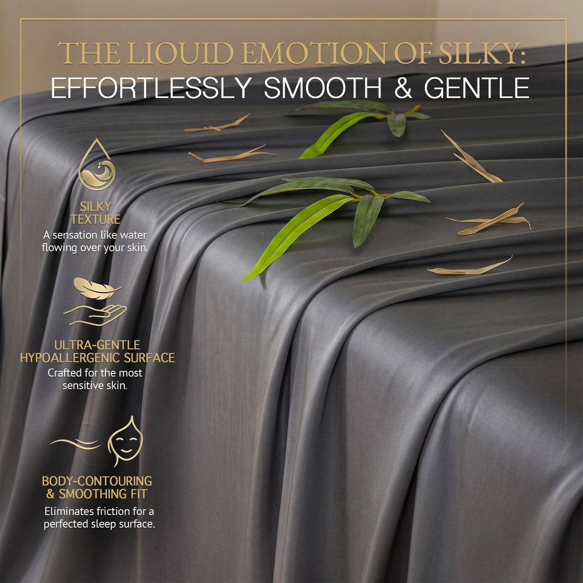 Bambopia 400TC 100% Viscose Derived from Bamboo Flat Sheet Only - Organic Breathable & Cooling Bed Sheet for Hot Sleepers, Luxury Silky King Top Flat Sheet Only, Dark Gray
