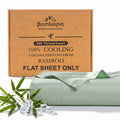 Bambopia 400TC 100% Viscose Derived from Bamboo Flat Sheet Only - Organic Breathable & Cooling Bed Sheet for Hot Sleepers, Luxury Silky King Top Flat Sheet Only, Sage Green
