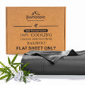 Bambopia 400TC 100% Viscose Derived from Bamboo Flat Sheet Only - Organic Breathable & Cooling Bed Sheet for Hot Sleepers, Luxury Silky King Top Flat Sheet Only, Dark Gray