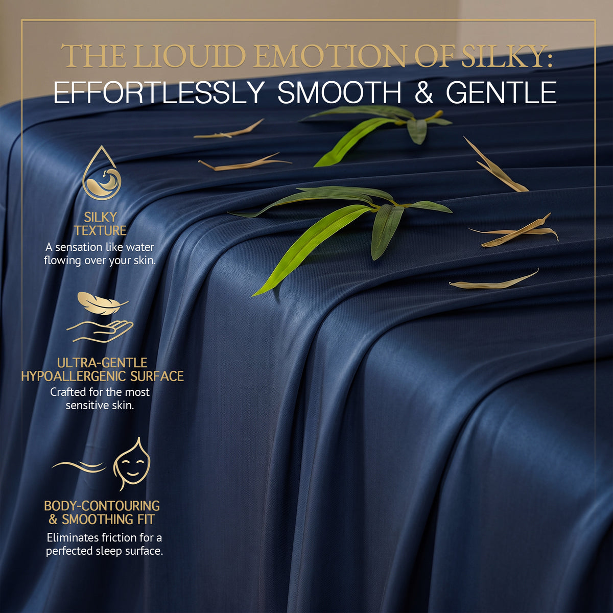 Bambopia 400TC 100% Viscose Derived from Bamboo Flat Sheet Only - Organic Breathable & Cooling Bed Sheet for Hot Sleepers, Luxury Silky King Top Flat Sheet Only, Navy Blue