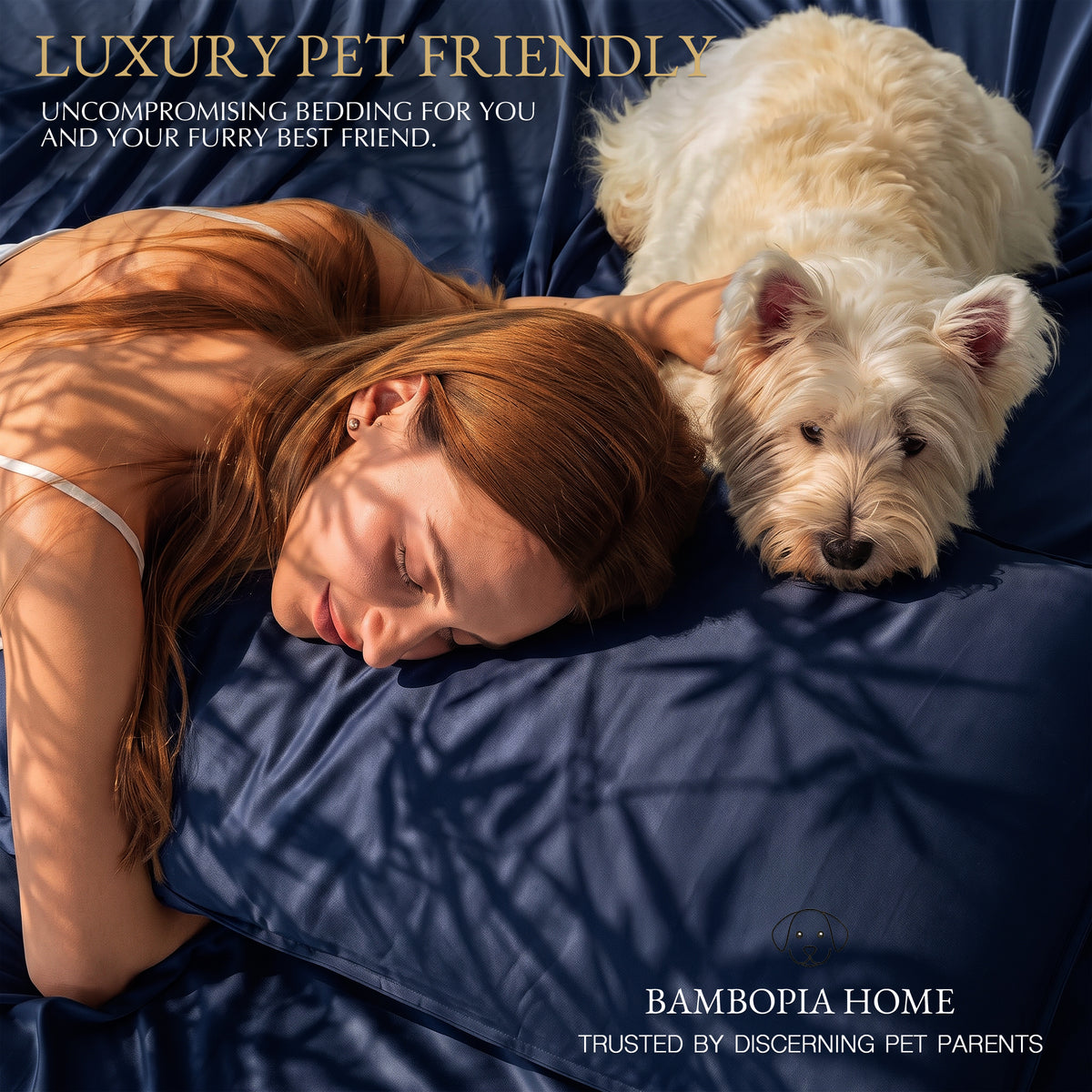 Bambopia 400TC 100% Viscose Derived from Bamboo Pillow Cases Set of 2 - 2 Pack Breathable & Cooling Pillowcases for Hot Sleepers, Pillow Covers with Envelope Closure, Navy Blue