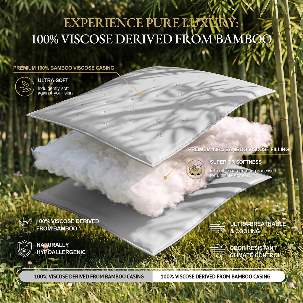 Bambopia Embroidered 100% Viscose Derived from Bamboo Quilt Only 400TC Bamboo Viscose Fabric + 150GSM Filling, Lightweight Blanket for Hot Sleepers, Breathable Cooling Comforter, Light Gray